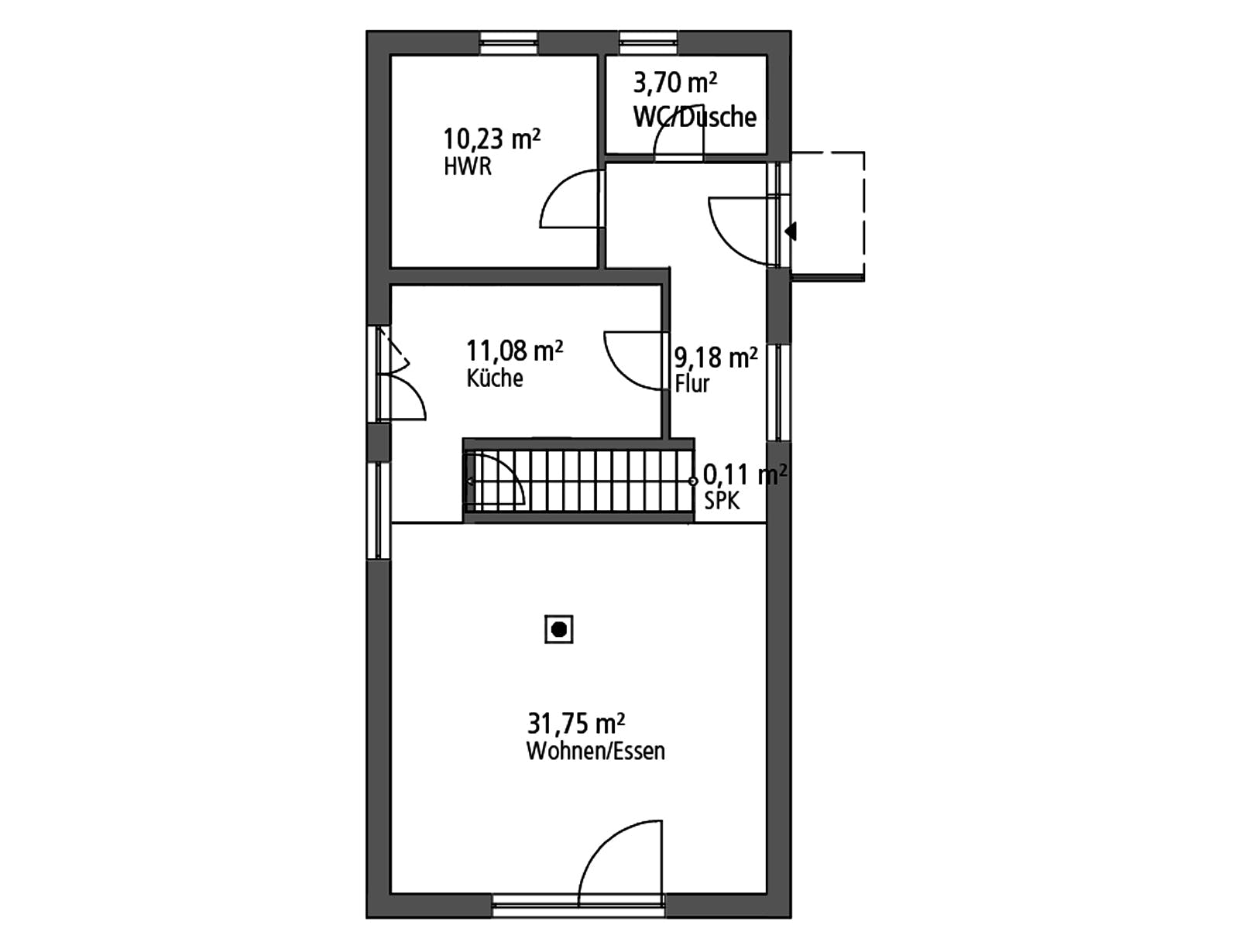 Massivhaus Einfamilienhaus EFH 122 von Ytong Bausatzhaus, Satteldach-Klassiker Grundriss 1