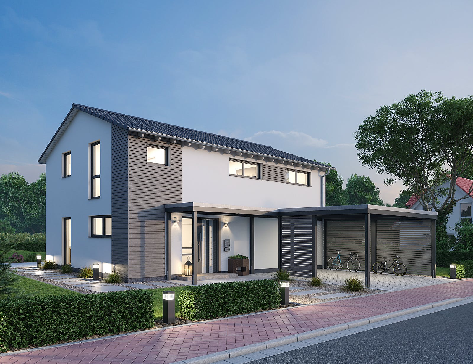 Massivhaus Einfamilienhaus EFH 139 von Ytong Bausatzhaus Bausatzhaus ab 166000€, Satteldach-Klassiker Außenansicht 2