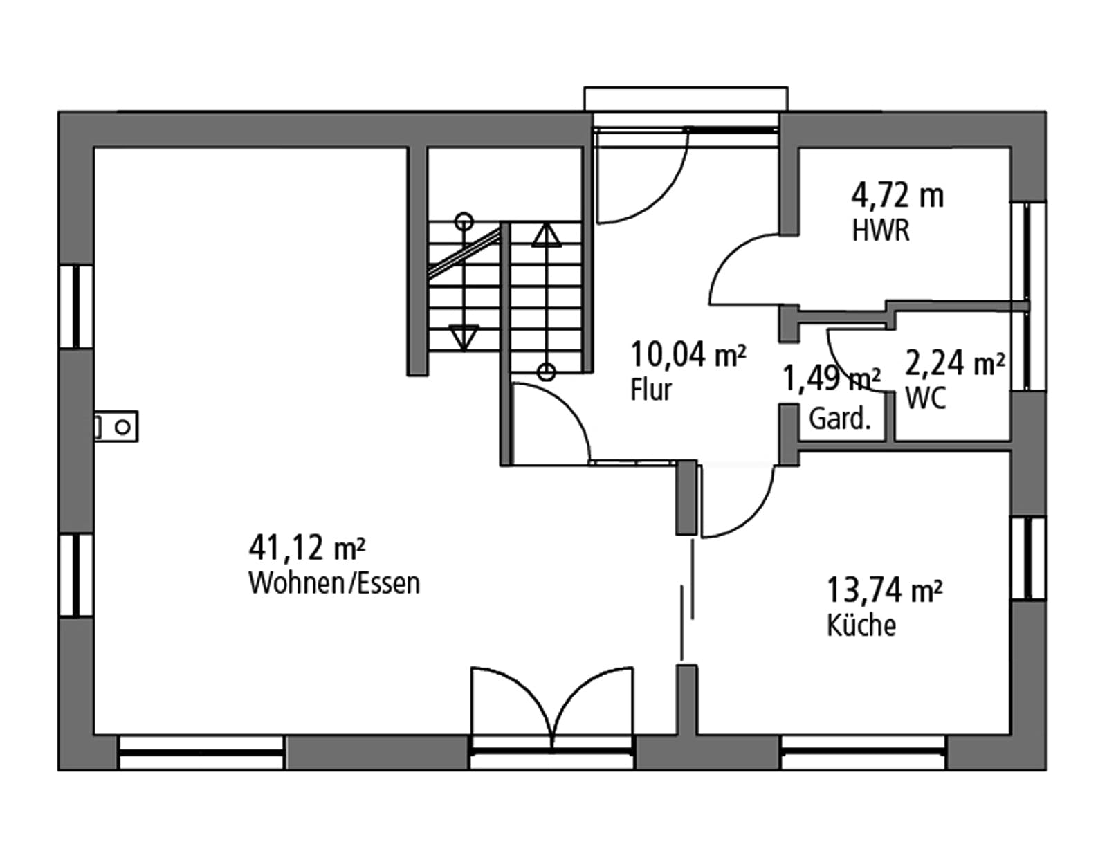 Massivhaus Einfamilienhaus EFH 139 von Ytong Bausatzhaus Bausatzhaus ab 166000€, Satteldach-Klassiker Grundriss 1
