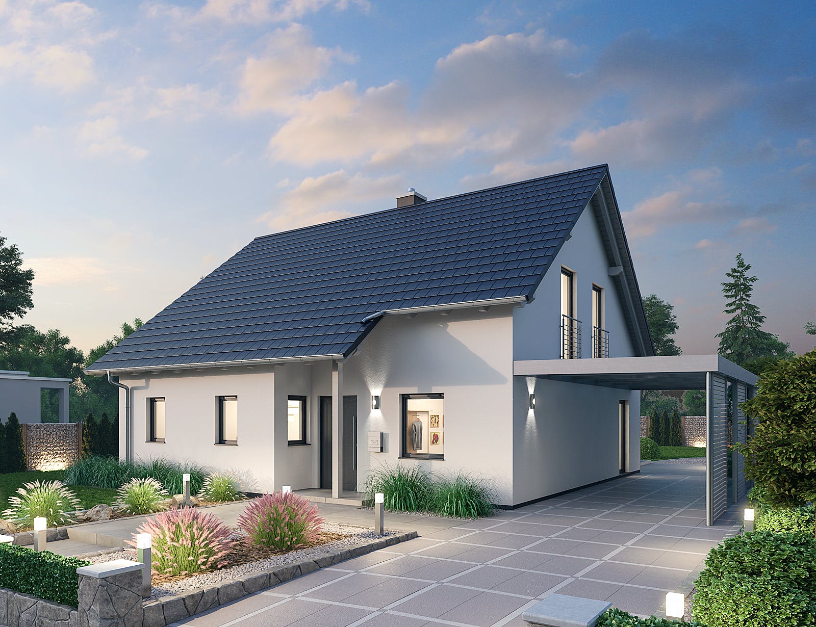 Massivhaus Einfamilienhaus EFH 144 von Ytong Bausatzhaus Bausatzhaus ab 160000€, Satteldach-Klassiker Außenansicht 1