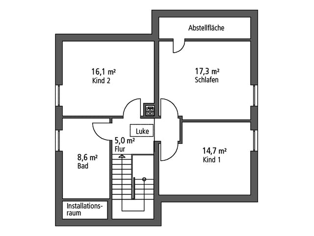Massivhaus Einfamilienhaus EFH 144 von Ytong Bausatzhaus, Satteldach-Klassiker Grundriss 2
