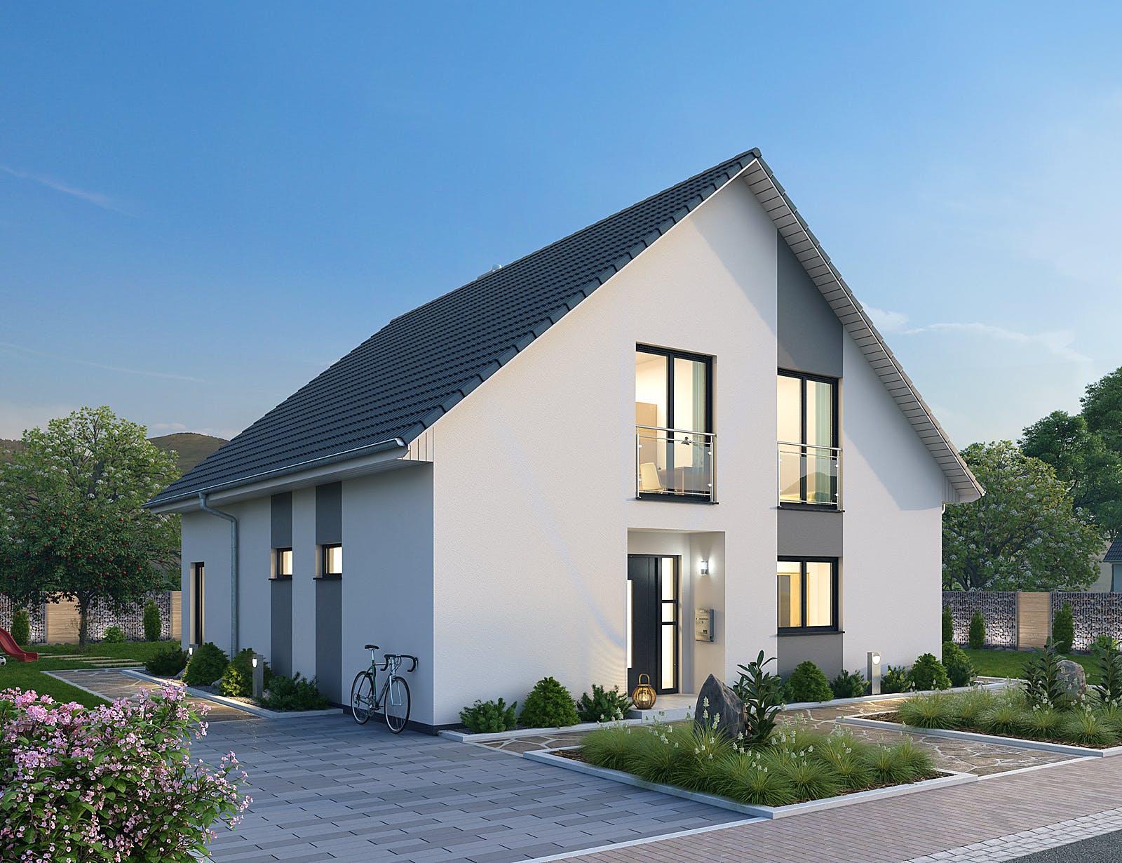 Massivhaus Einfamilienhaus EFH 147 von Ytong Bausatzhaus, Satteldach-Klassiker Außenansicht 1