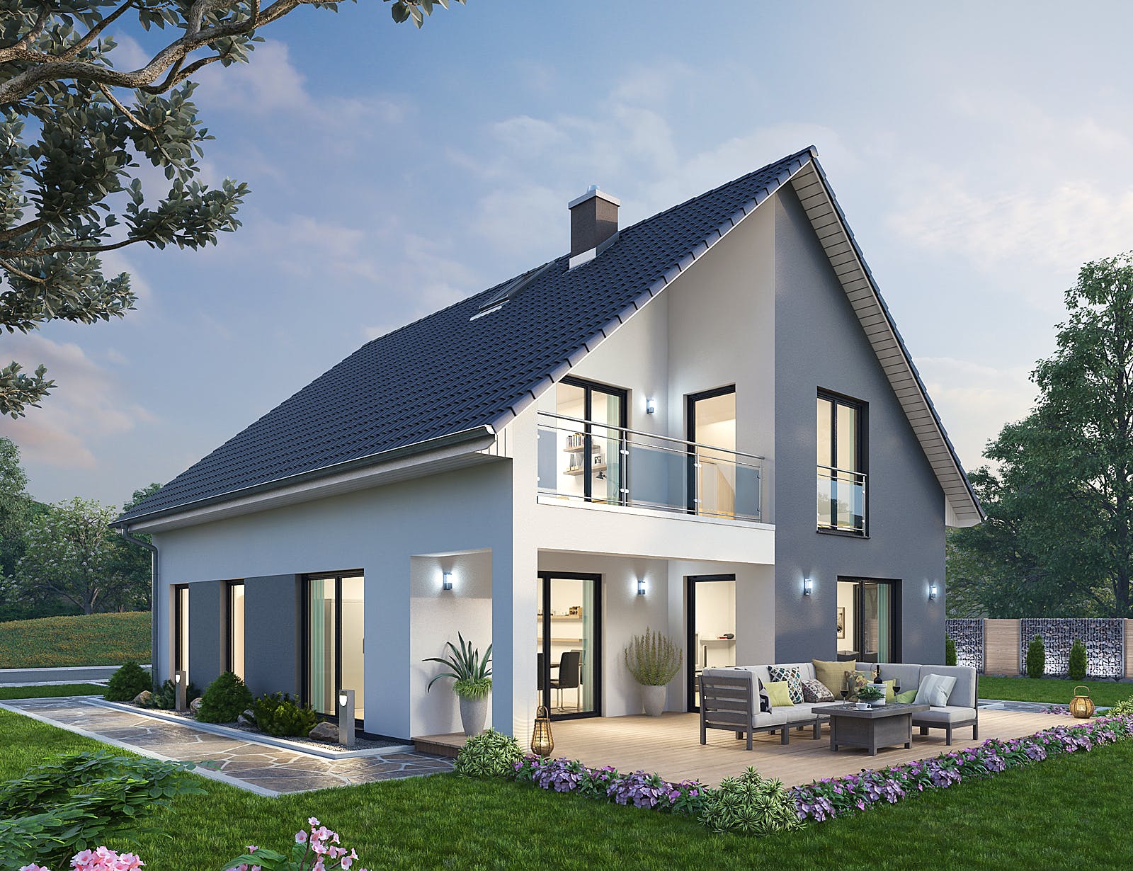 Massivhaus Einfamilienhaus EFH 147 von Ytong Bausatzhaus, Satteldach-Klassiker Außenansicht 2