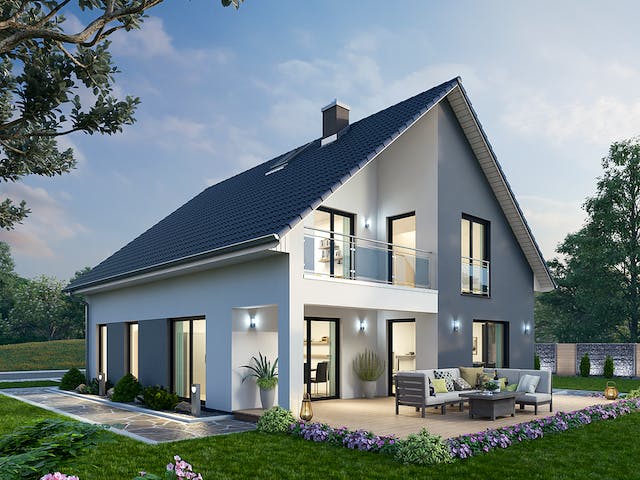 Massivhaus Einfamilienhaus EFH 147 von Ytong Bausatzhaus Bausatzhaus ab 175000€, Satteldach-Klassiker Außenansicht 2