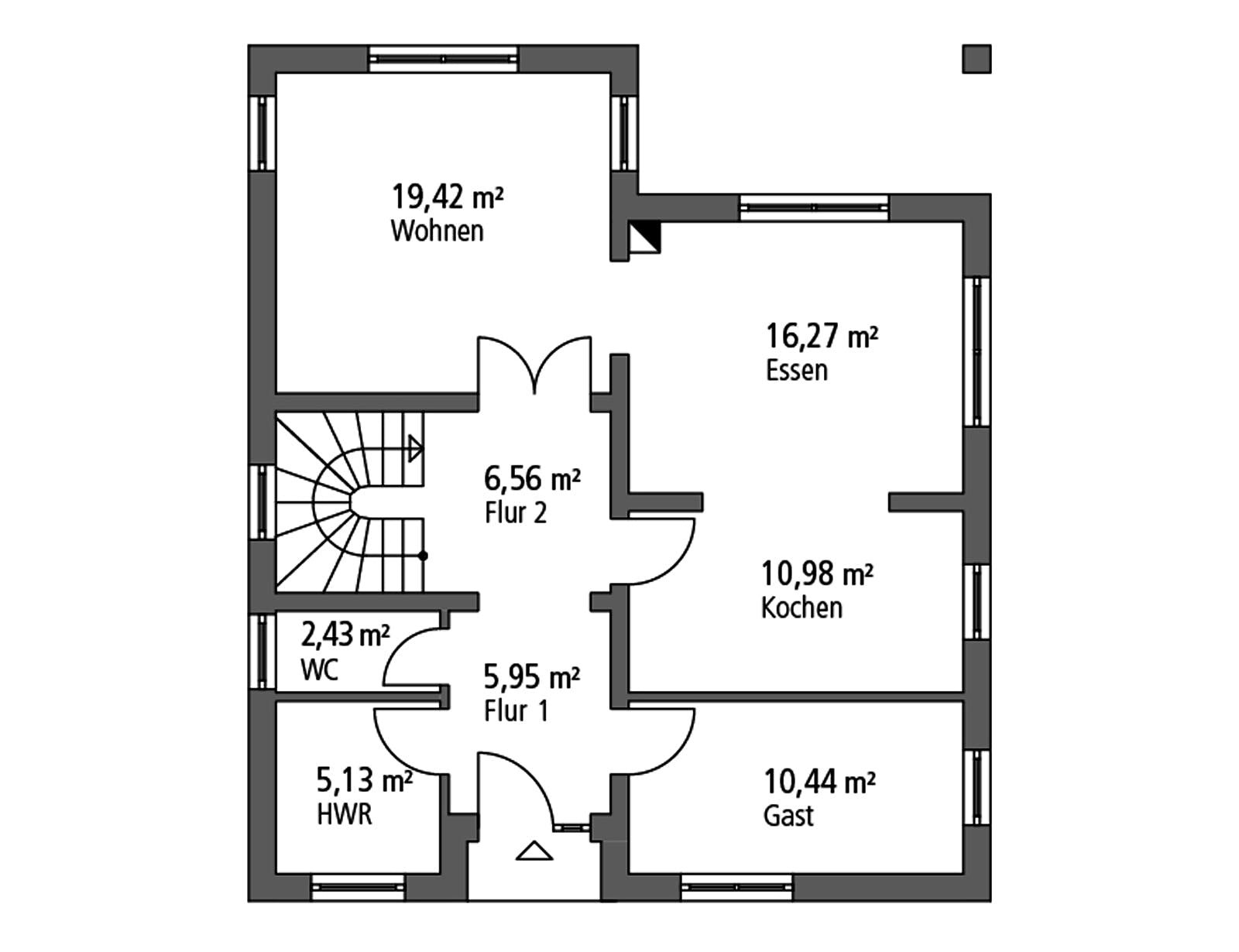 Massivhaus Einfamilienhaus EFH 147 von Ytong Bausatzhaus, Satteldach-Klassiker Grundriss 1
