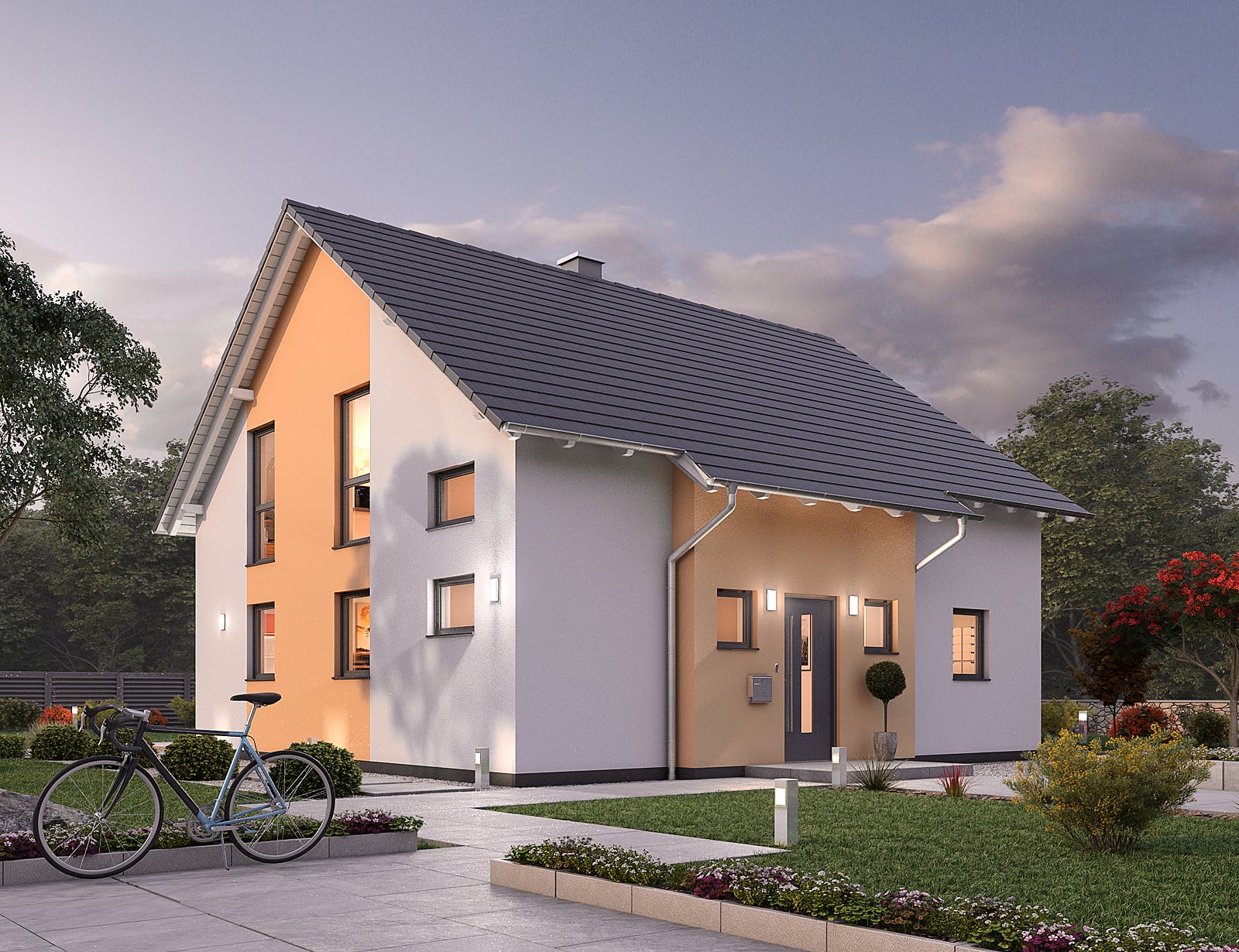 Massivhaus Einfamilienhaus EFH 148 von Ytong Bausatzhaus, Satteldach-Klassiker Außenansicht 1