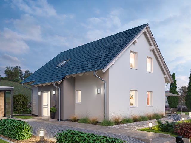 Massivhaus Einfamilienhaus EFH 151 von Ytong Bausatzhaus, Satteldach-Klassiker Außenansicht 1