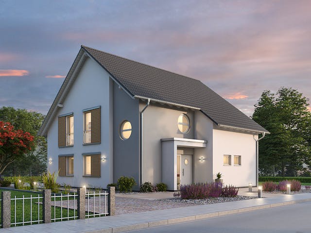 Massivhaus Einfamilienhaus EFH 173 von Ytong Bausatzhaus, Satteldach-Klassiker Außenansicht 1