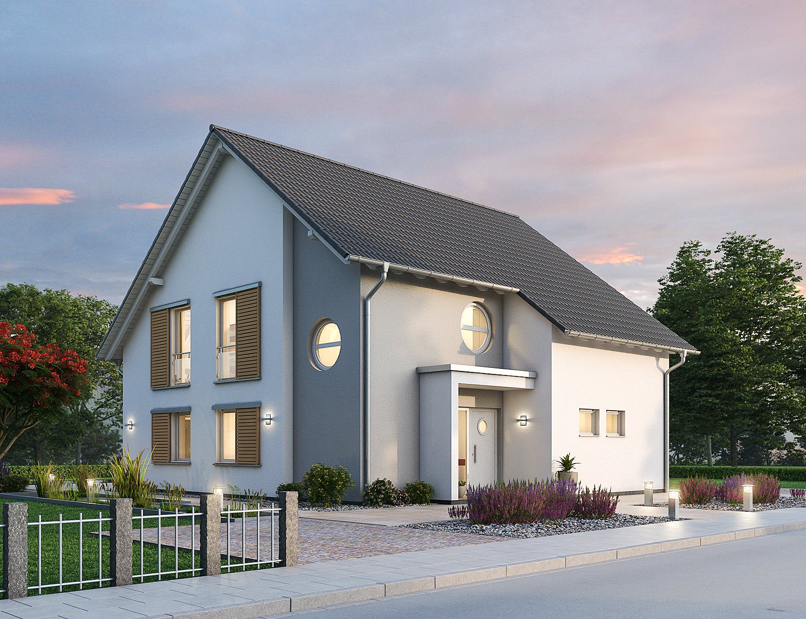 Massivhaus Einfamilienhaus EFH 173 von Ytong Bausatzhaus, Satteldach-Klassiker Außenansicht 1