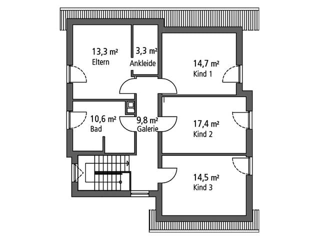 Massivhaus Einfamilienhaus EFH 173 von Ytong Bausatzhaus Bausatzhaus ab 191000€, Satteldach-Klassiker Grundriss 2