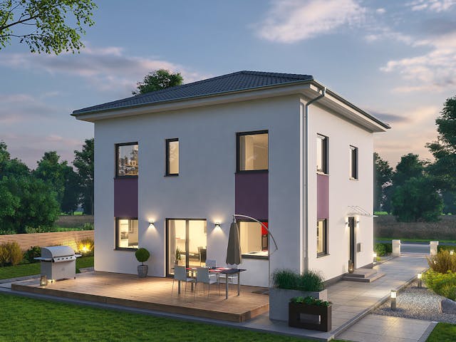 Massivhaus Stadtvilla STV 122 von Ytong Bausatzhaus, Stadtvilla Außenansicht 1