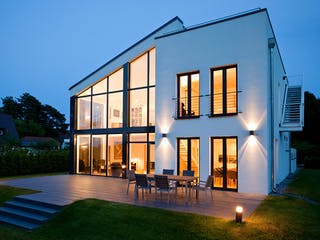 Fertighaus Kundenhaus Jonas von Witt Zimmerei, Pultdachhaus Außenansicht 4