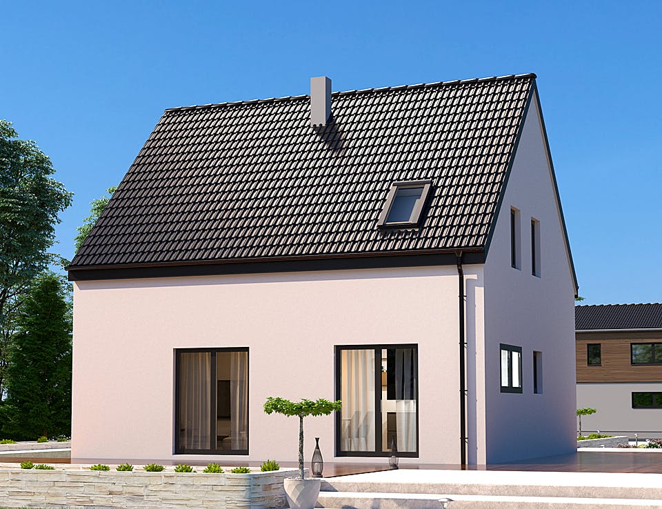Fertighaus Konzepthaus Hohenthan von Ziegler Haus Schlüsselfertig ab 275000€, Satteldach-Klassiker Außenansicht 2