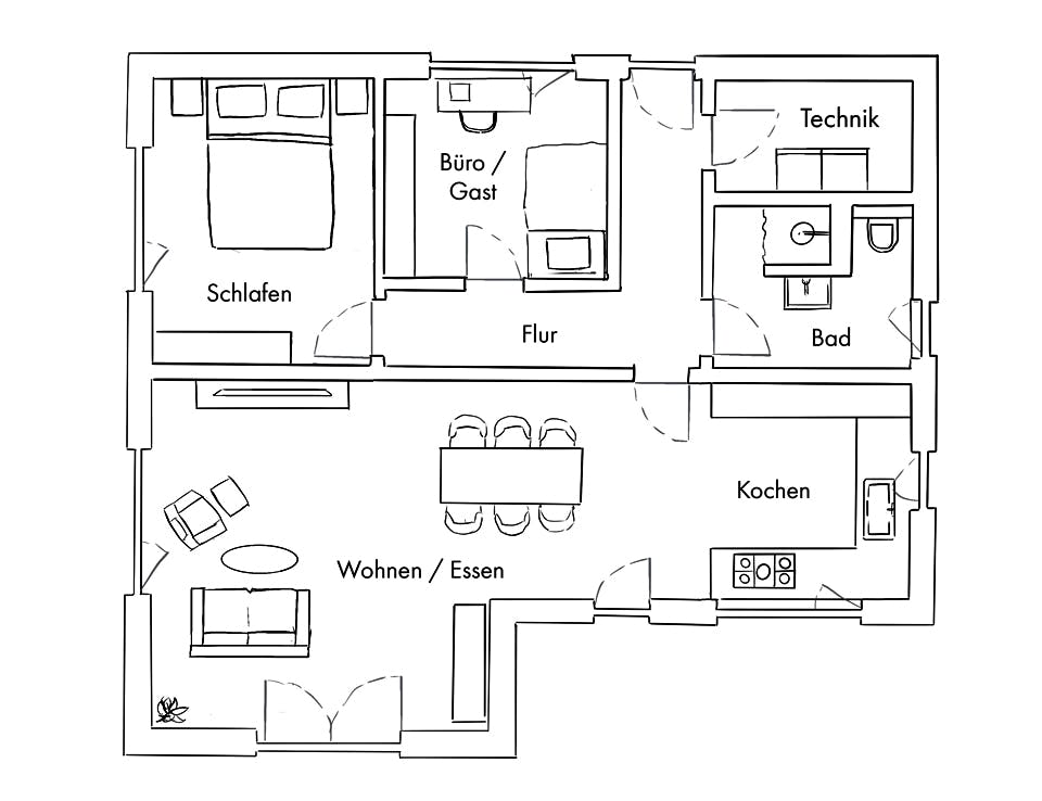 Fertighaus Konzepthaus Schönfeld von Ziegler Haus Schlüsselfertig ab 230000€, Bungalow Grundriss 1