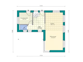 Fertighaus Pultdachhaus Modern von Zimmerer-Profibau Schlüsselfertig ab 550000€, Pultdachhaus Grundriss 1